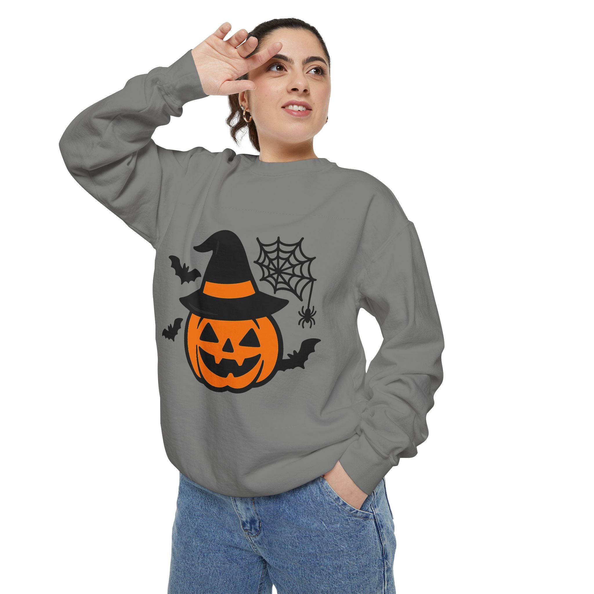 Cozy Halloween Pumpkin Sweatshirt – Unisex Fall Style