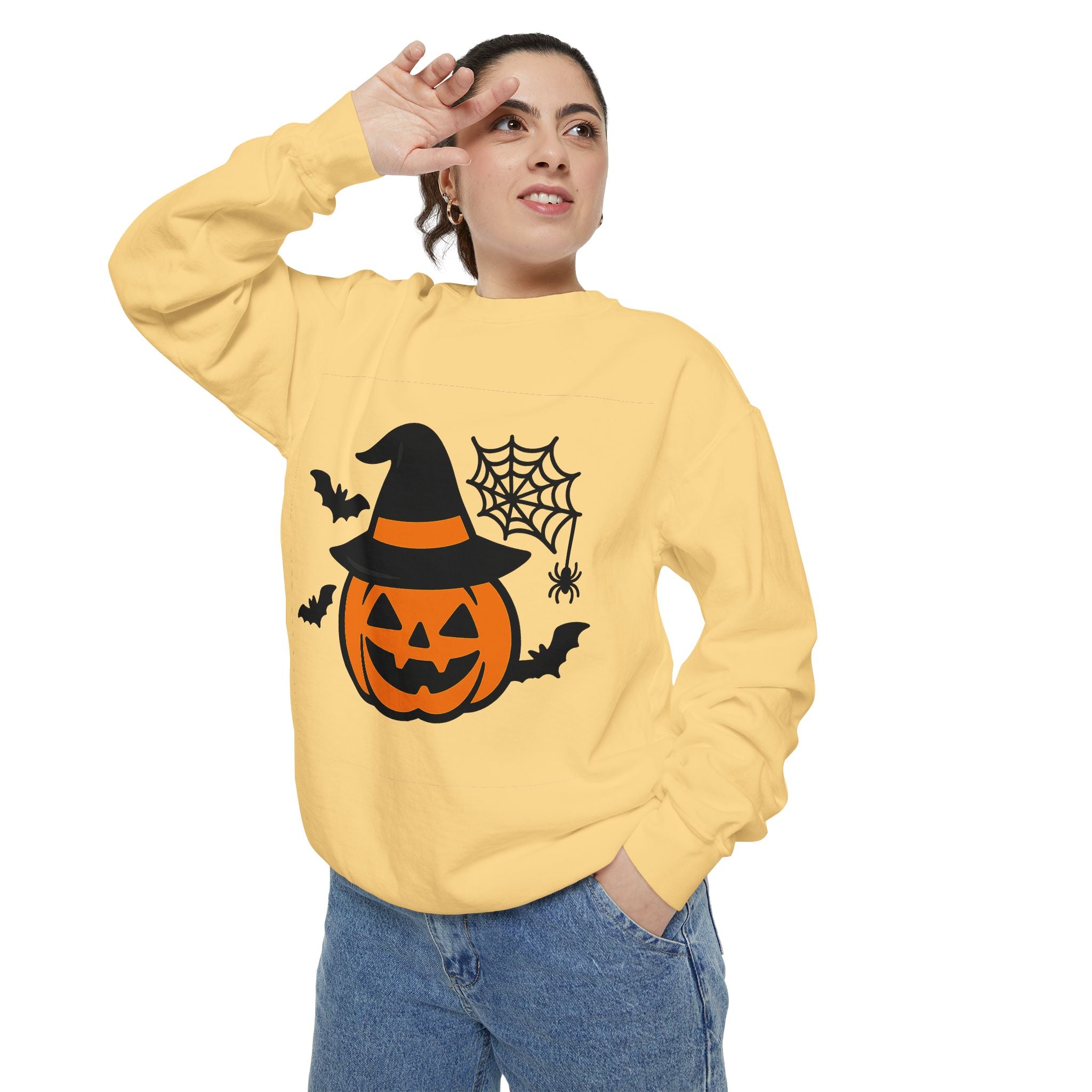 Cozy Halloween Pumpkin Sweatshirt – Unisex Fall Style