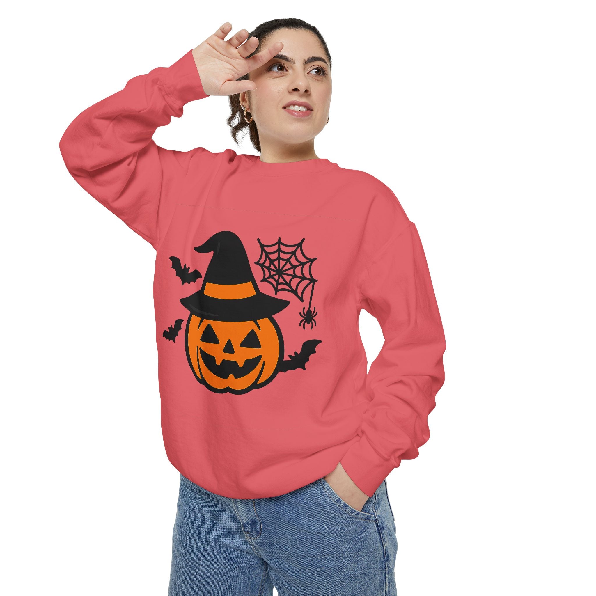 Cozy Halloween Pumpkin Sweatshirt – Unisex Fall Style