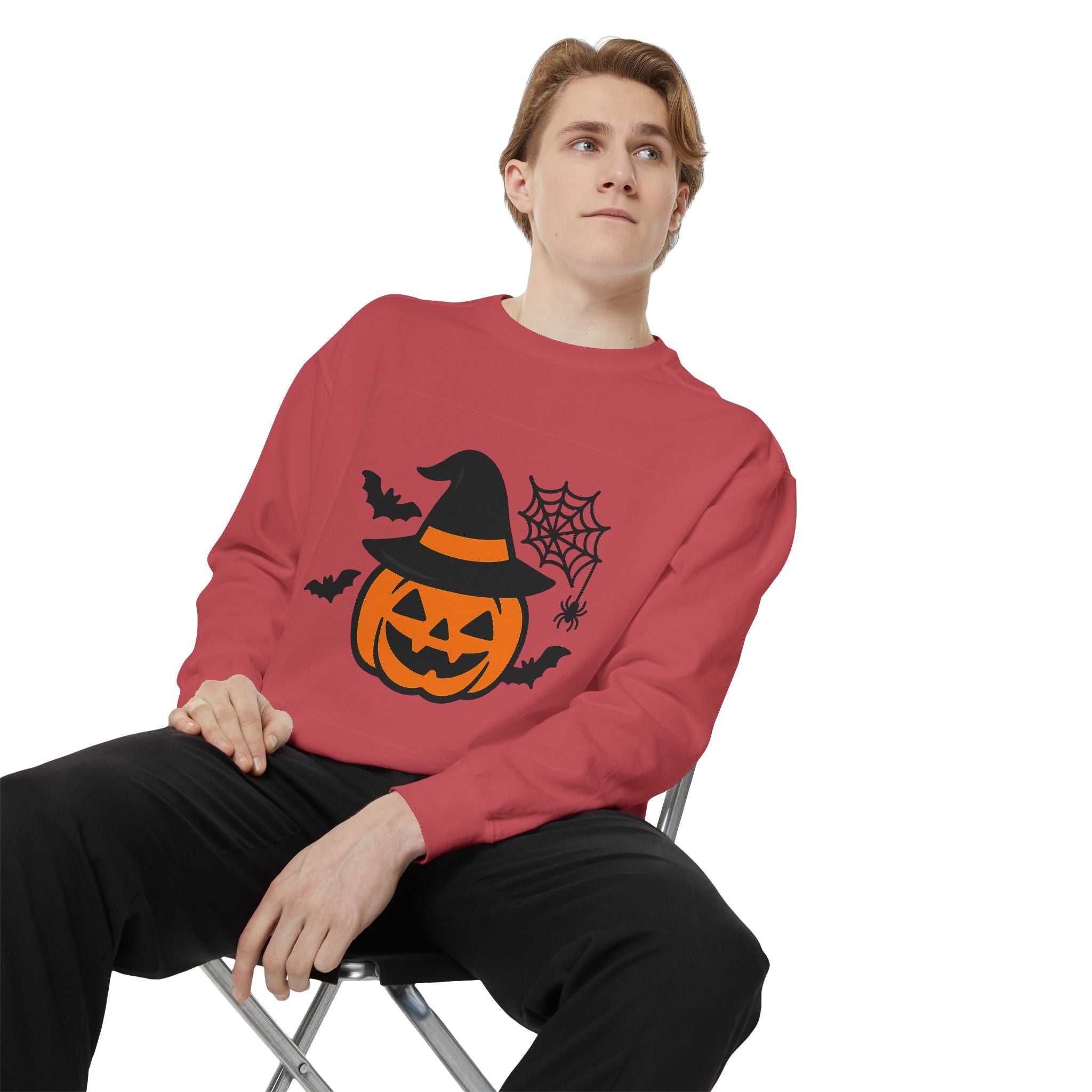 Cozy Halloween Pumpkin Sweatshirt – Unisex Fall Style