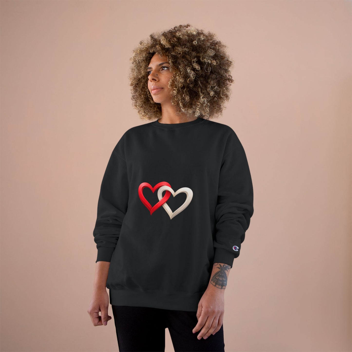 Heart Duo Unisex Sweatshirt – Minimal Valentine Style