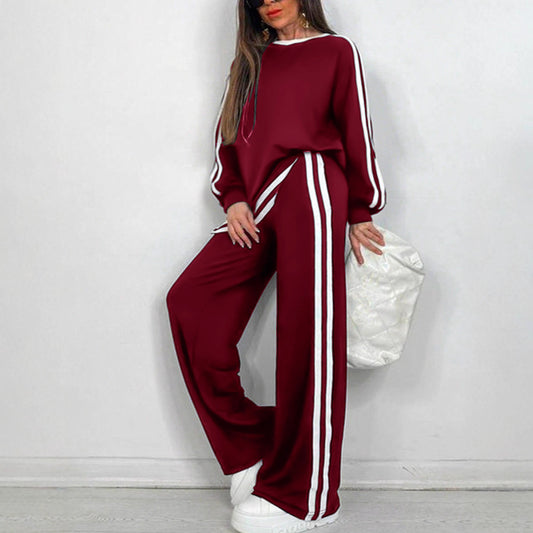 Women's Striped Two-Piece Loungewear Set – Soft & Chic
