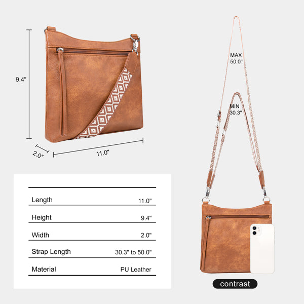 Multi pocket crossbody bag secure zip pockets travel friendly