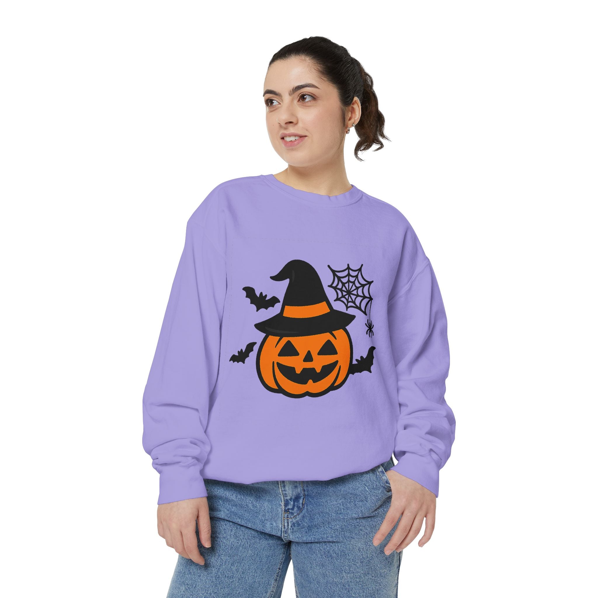 Cozy Halloween Pumpkin Sweatshirt – Unisex Fall Style