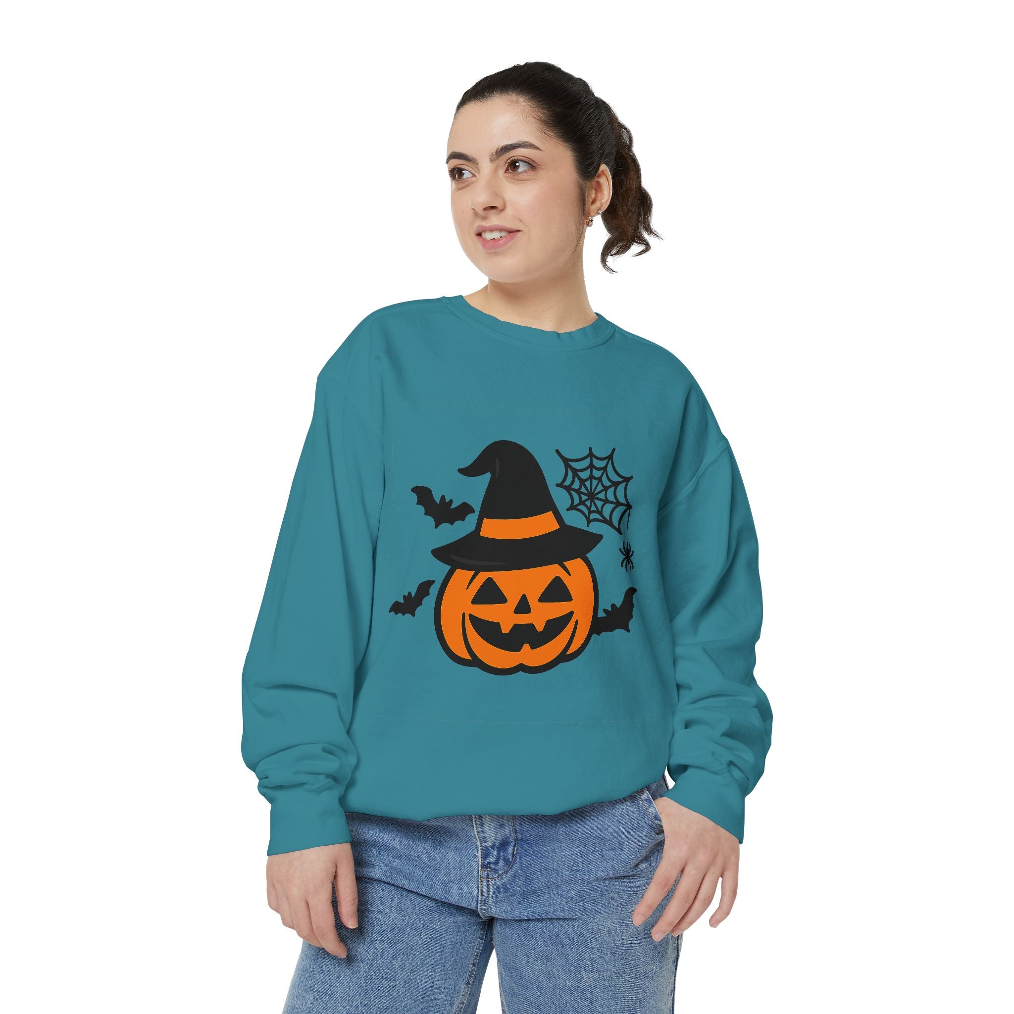 Cozy Halloween Pumpkin Sweatshirt – Unisex Fall Style
