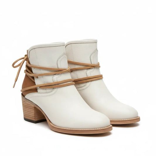 slingback high heel boots women low tube bootie with leather stitching detail and cushioned insole for winter outfits