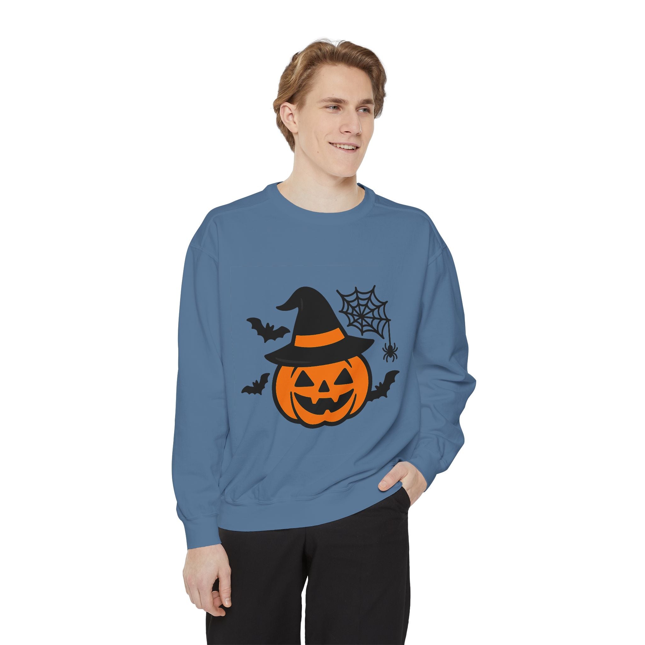 Cozy Halloween Pumpkin Sweatshirt – Unisex Fall Style