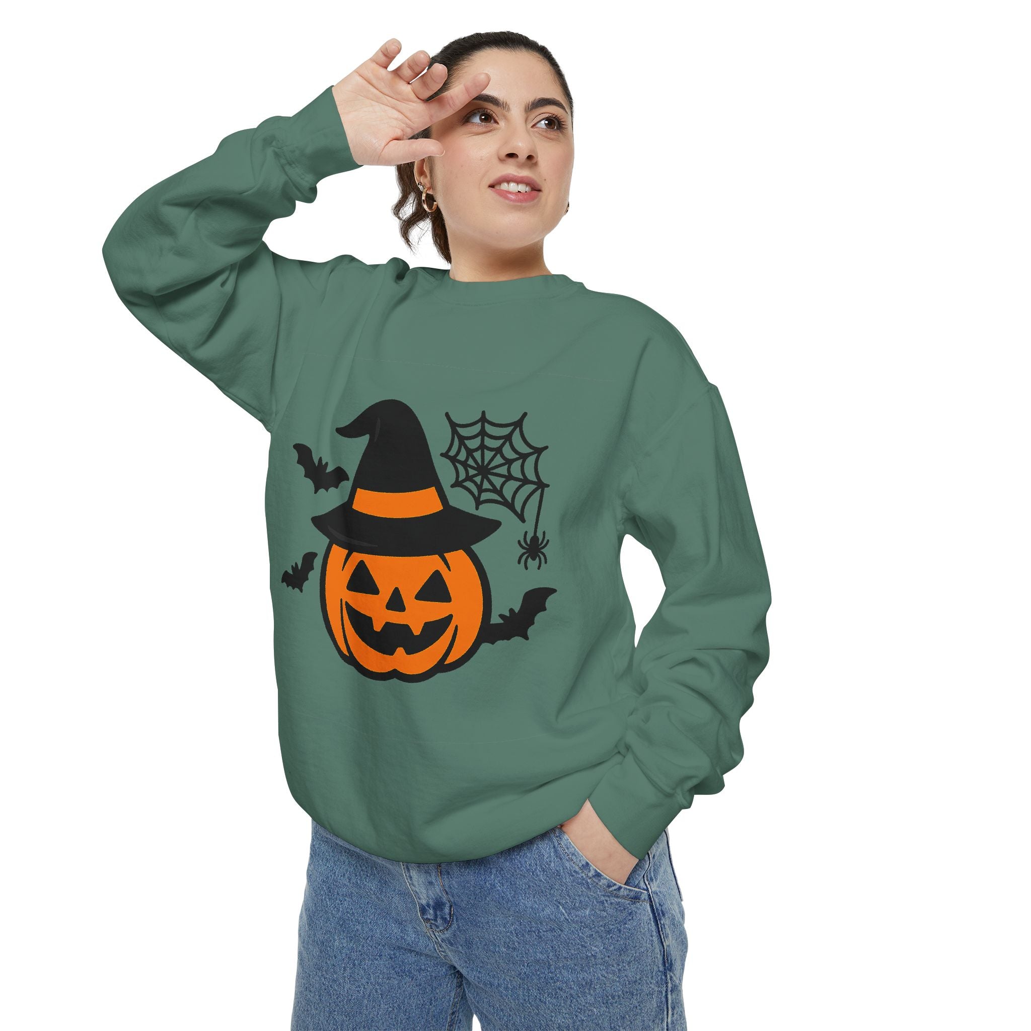Cozy Halloween Pumpkin Sweatshirt – Unisex Fall Style