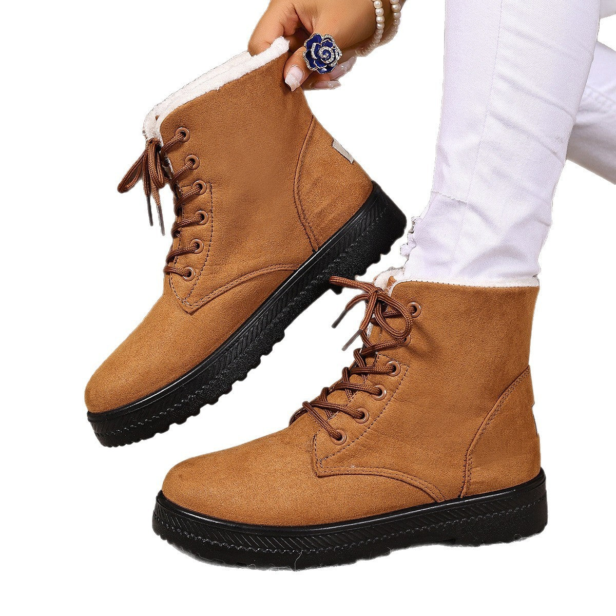 Brown Women's Waterproof Snow Boots – Earthy Tones for Cozy Trail Adventures