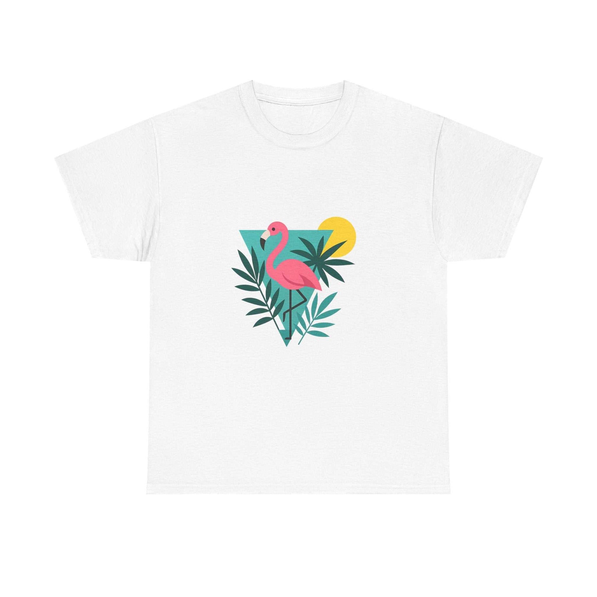 Tropical Flamingo Unisex Heavy Cotton Tee www.PrintOne1.com