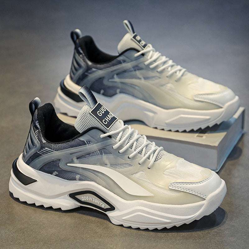 Comfortable PU insole in thick-soled men's sneakers