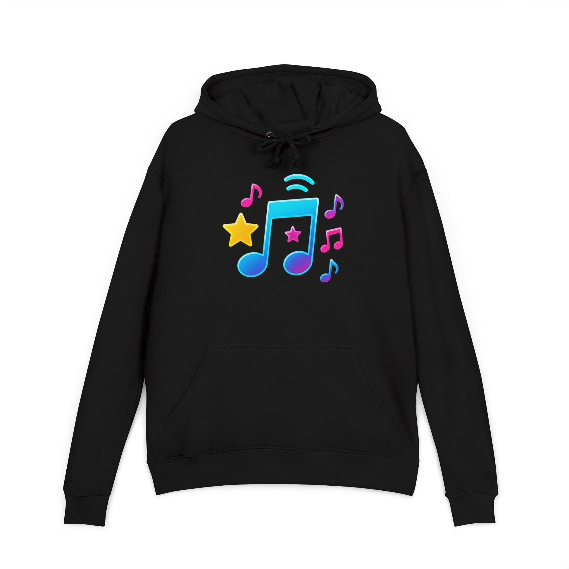 Cotton Blend Hoodie with Musical Notes Print