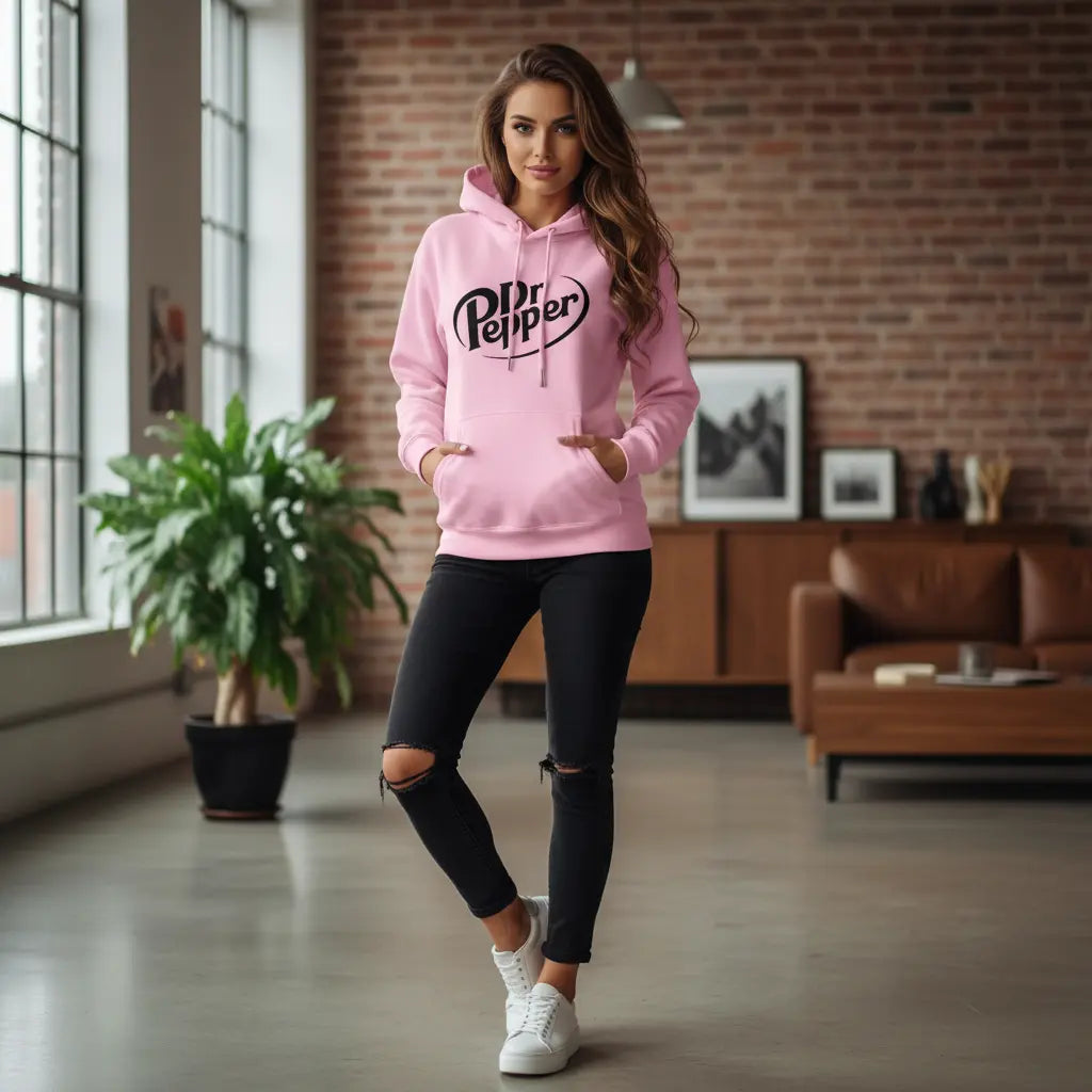Dr Pepper Hoodie on the Go – Casual Full-Sleeve Fit for Coffee Runs and City Strolls
