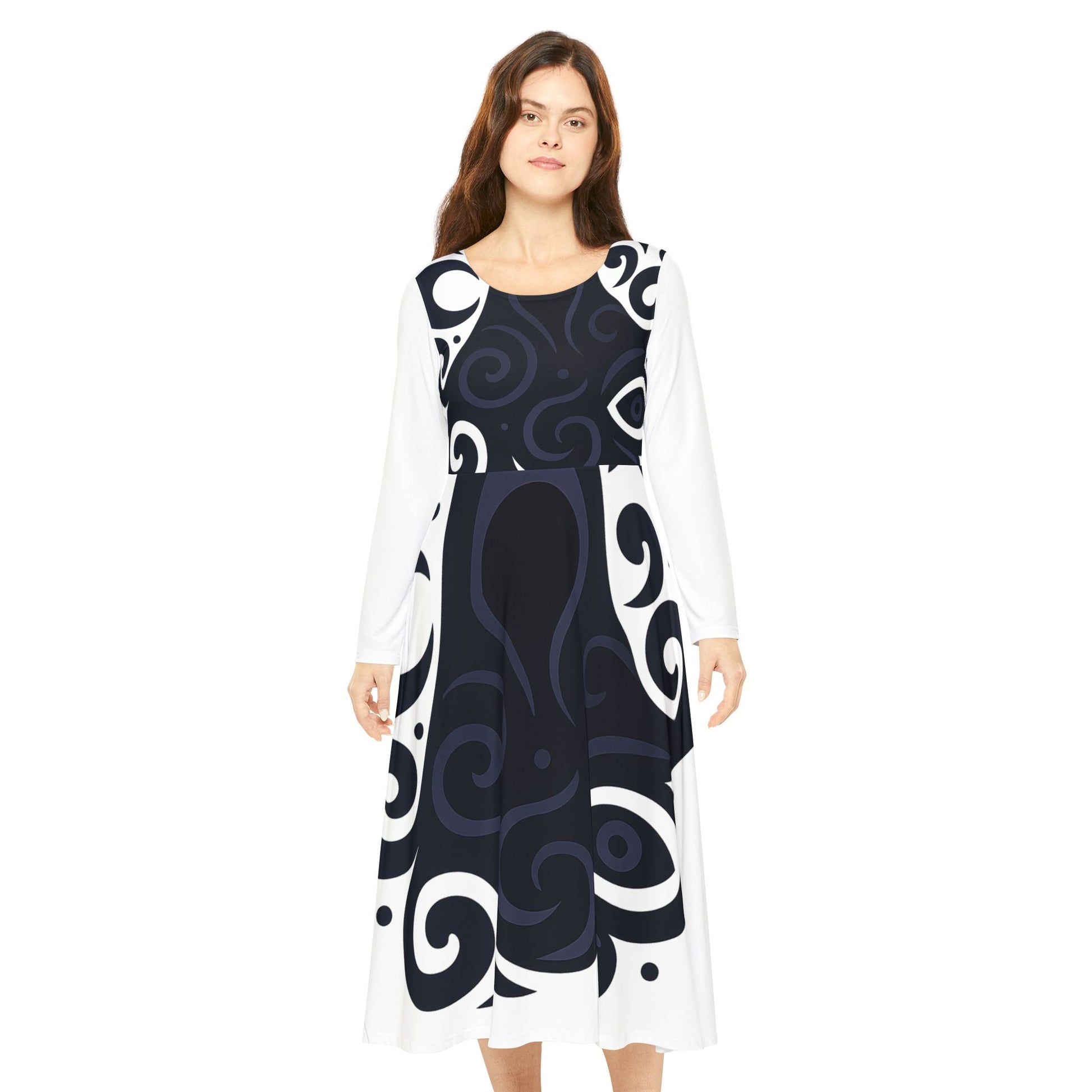 Elegant Bohemian Dance Dress with High-Cut Neckline