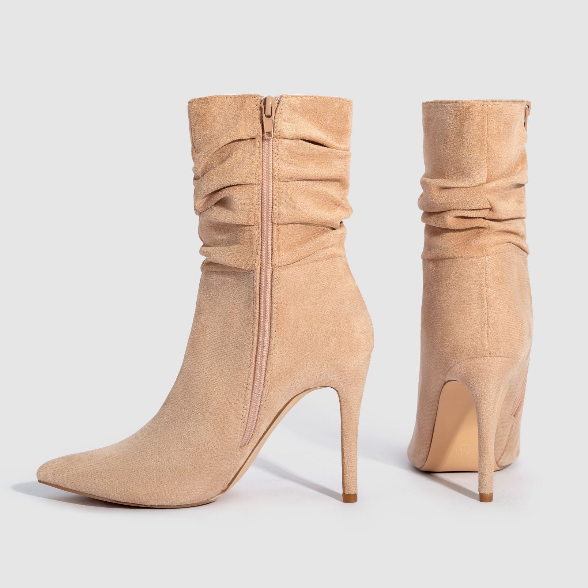Elegant suede pointed high heel boots – must-have for fall and winter wardrobes