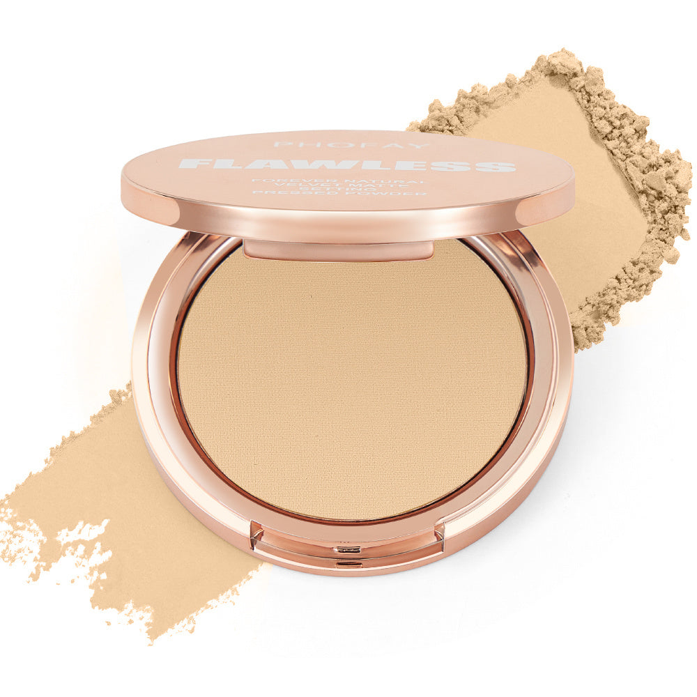 Elevate Your Makeup Bag - PHOFAY Matte Setting Pressed Powder for a Polished Glow
