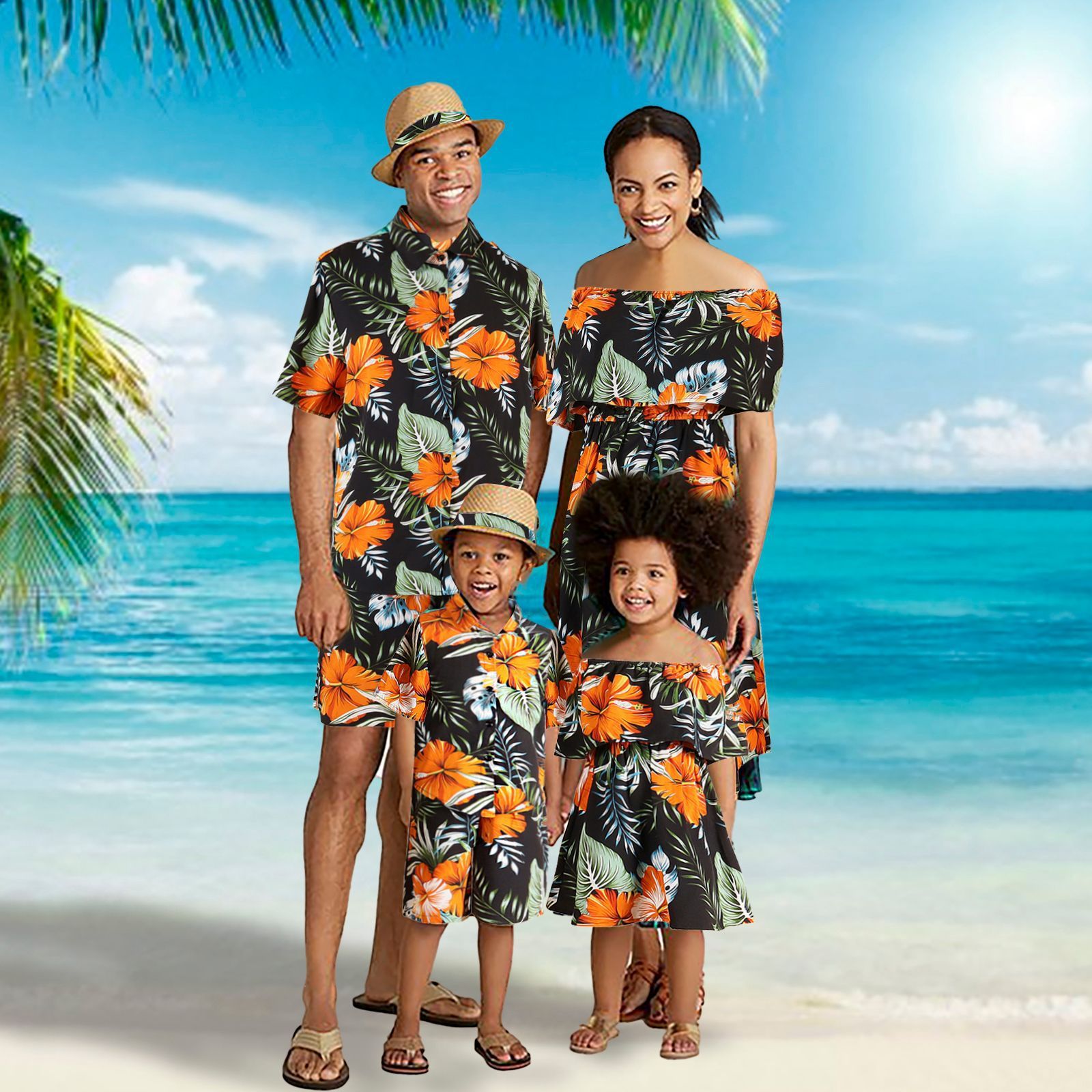 European-American style matching suits for families