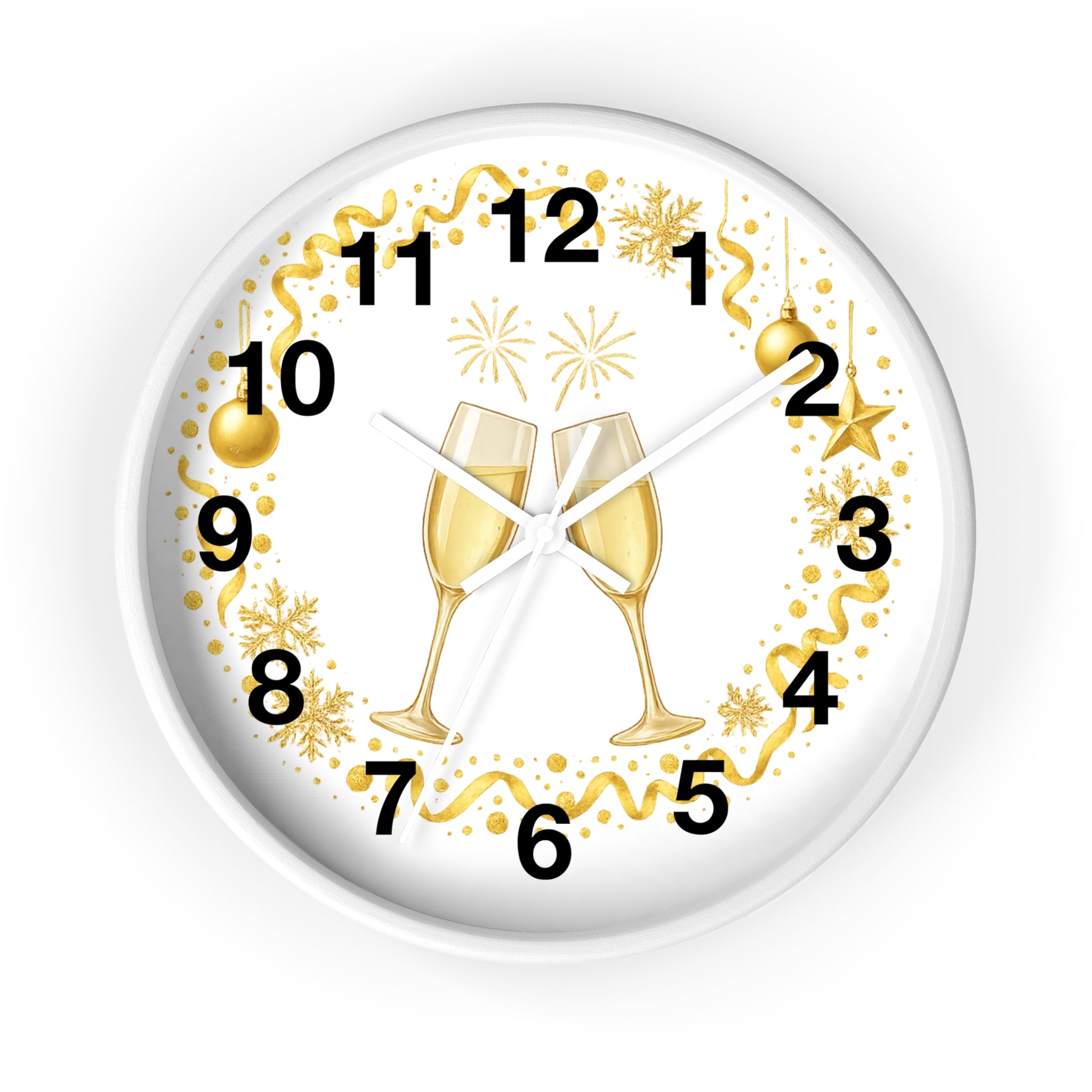 Festive Wall Clock Close-Up – Bright Colors, Plexiglass Face