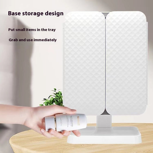 Folding Makeup Mirror – Sleek ABS frame in white, black, or pink