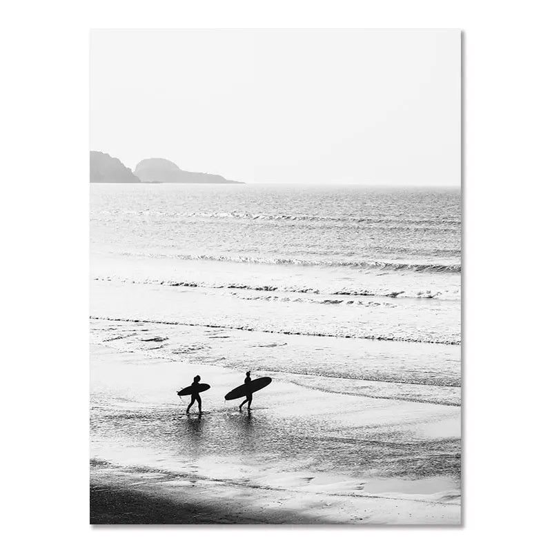 Frameless Nordic Seaside Poster – Modern Surf Photography Art