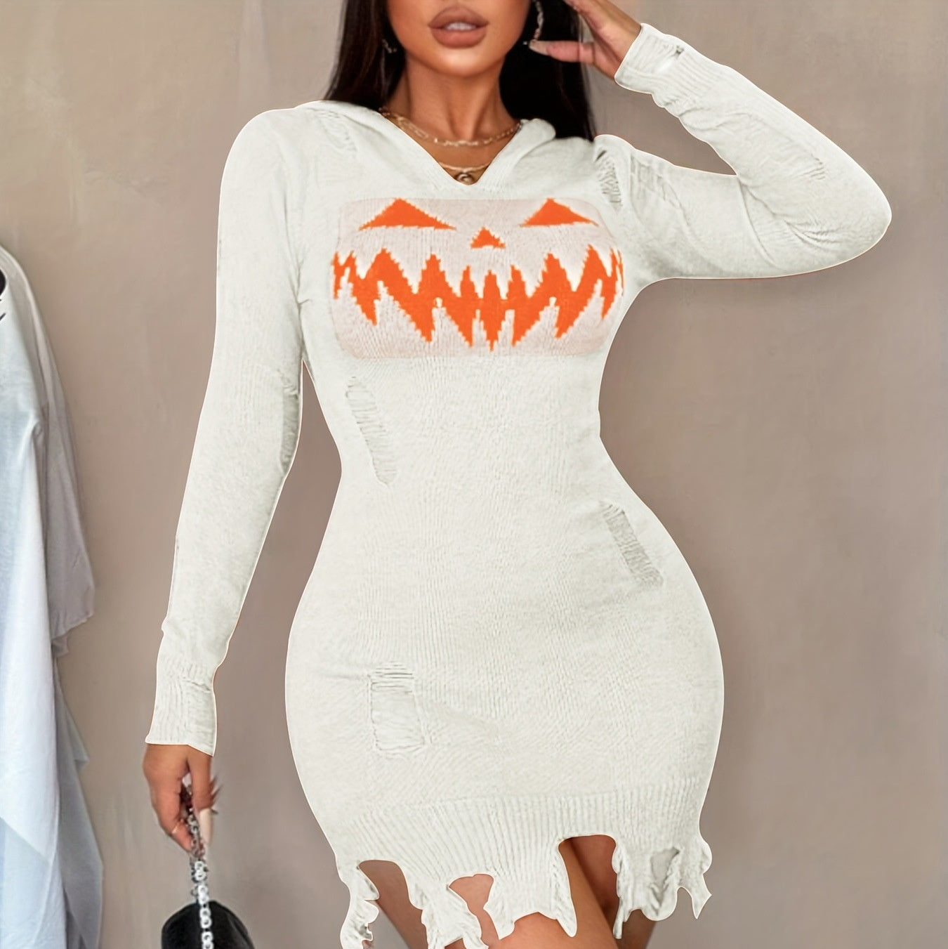 Full View Black Halloween Tight Dress: Short Length and Polyester Blend for Unmatched Comfort