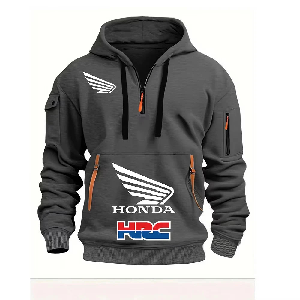 Honda Men’s Zip Hoodie with Comfortable Hooded Collar