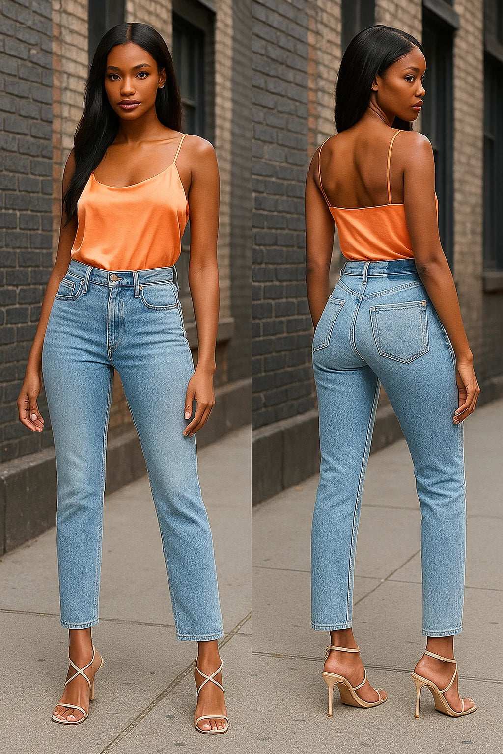Women’s streetwear jeans with embroidered design