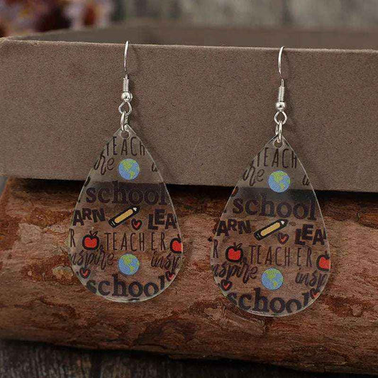 Teardrop Acrylic Letter Earrings - Make a Statement