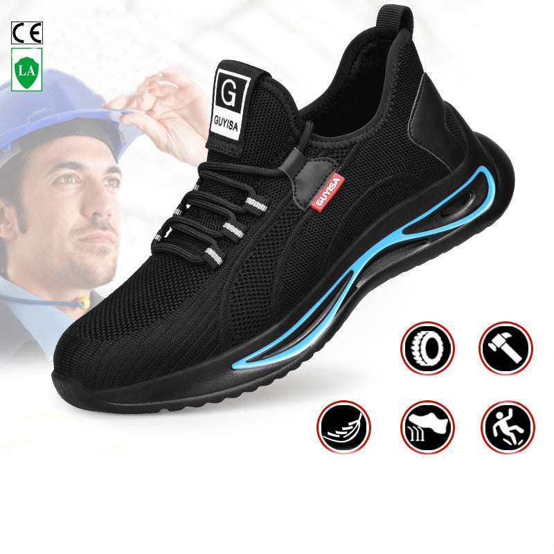 Low-cut work shoes with impact and puncture protection