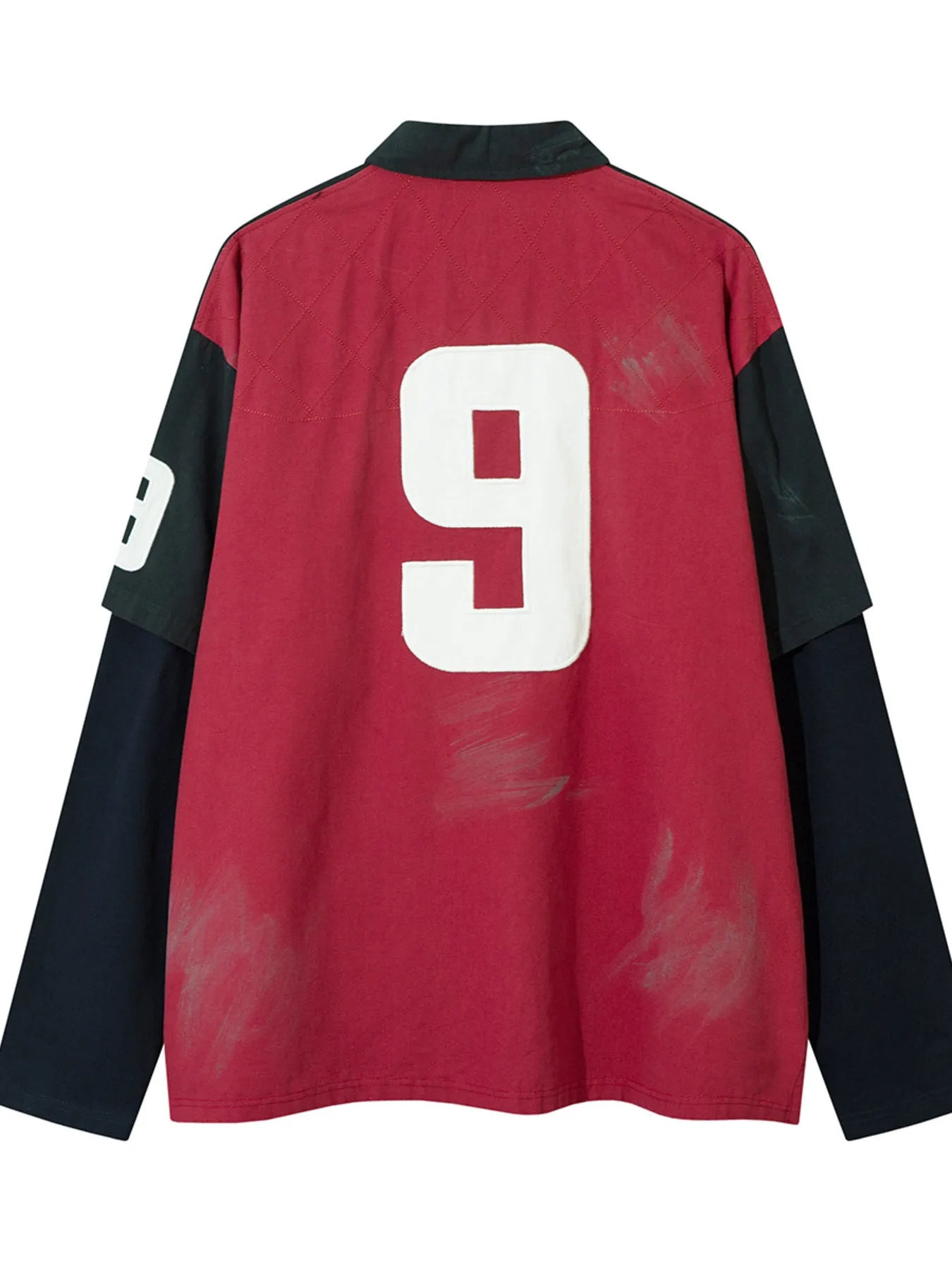 Man wearing long sleeve embroidered pullover