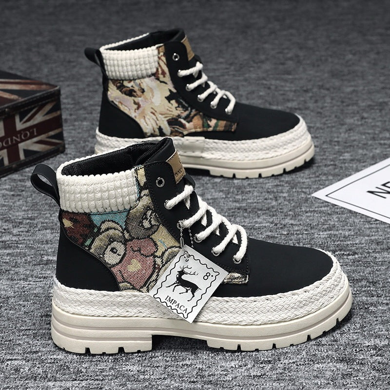 Men’s high top work boots – waterproof test splash shot