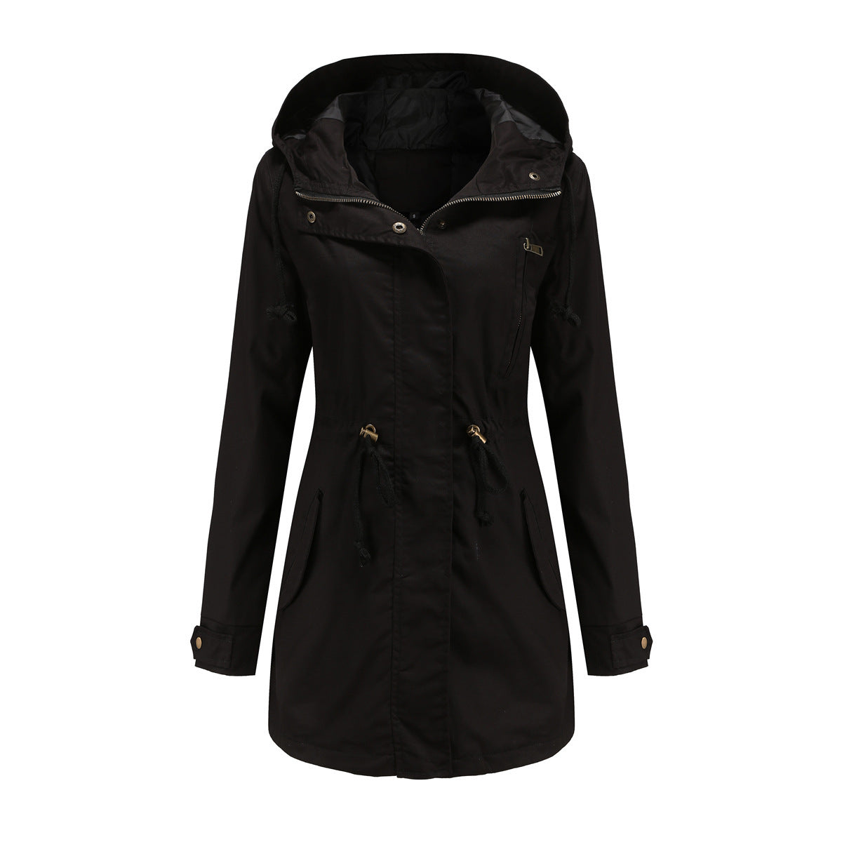 Navy Cotton Anorak – Minimalist Women’s Outerwear with Pockets