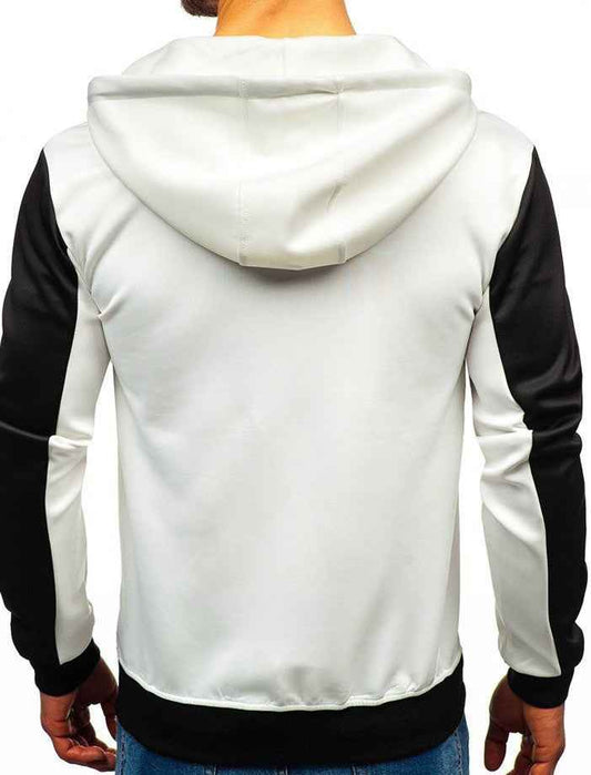 Men’s Hooded Cardigan – Casual Stitching, Warm & Stylish