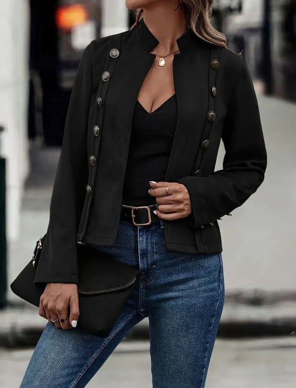 Retro Art Style Jacket – Dark Brown Perfection