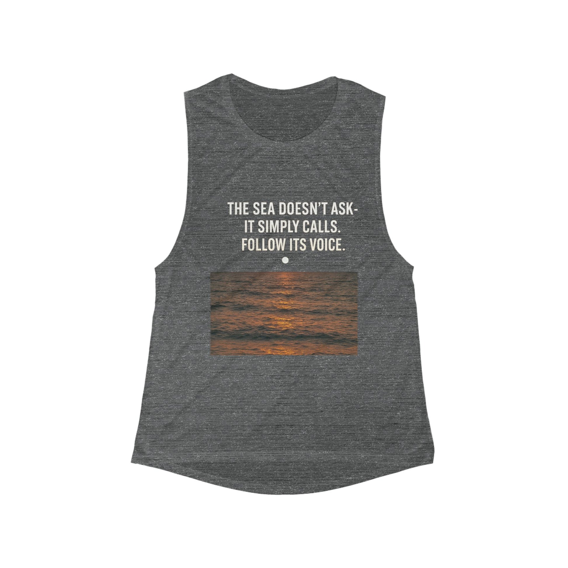 Soft viscose-poly blend flowy tank – light as seafoam, smooth on skin.