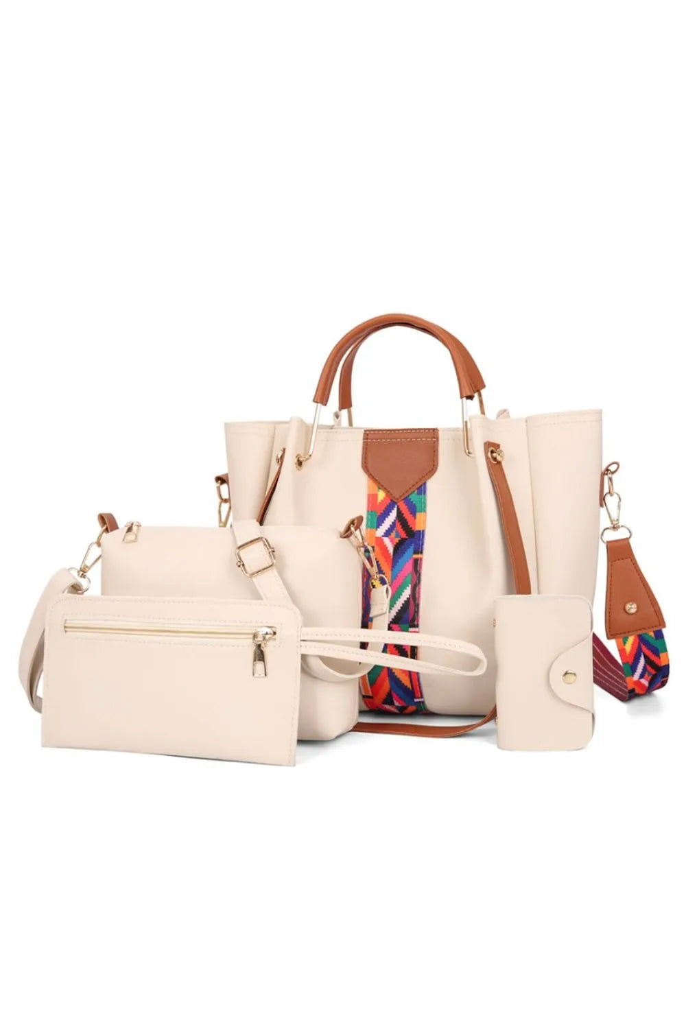 Stylish Bag Set with Geometric Straps – Shop Now
