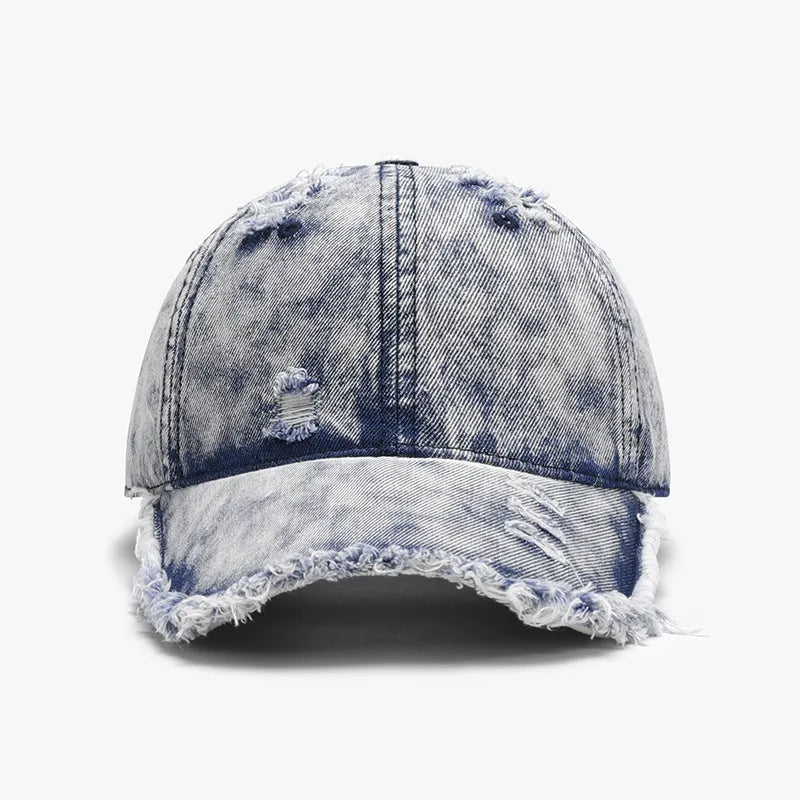 Urban scene starring our Distressed Cotton Baseball Cap for on-the-go flair