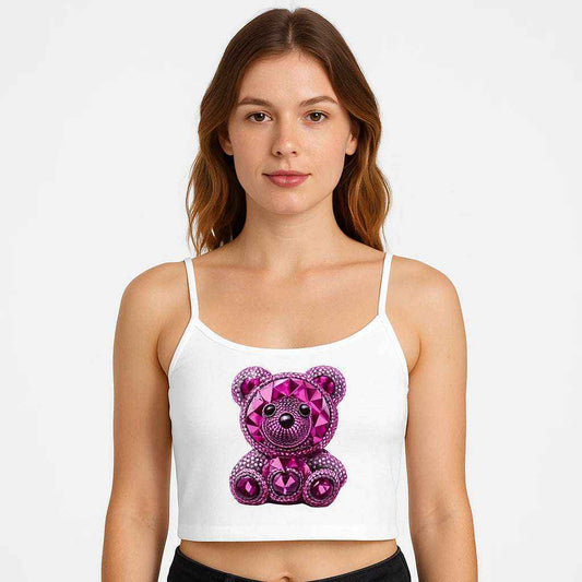 Sparkly Bear Spaghetti Strap Tank – Cute Summer Gift