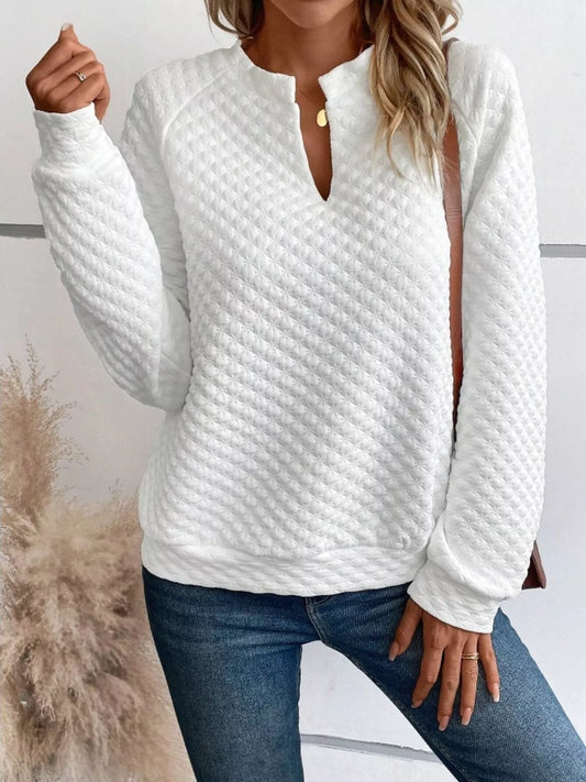 Women’s textured sweatshirt close-up fabric texture