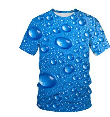 3D Raindrop T-Shirt for Men – Bold Print Streetwear Tee