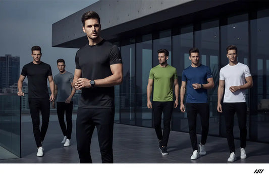 men athletic t shirt loose fit green for climbing and outdoor sports