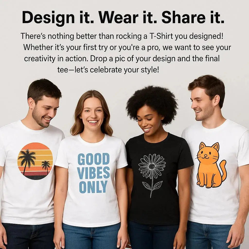 Custom T-shirt with bold graphic design, shared by artist in our creative thread – printed with PrintOne1