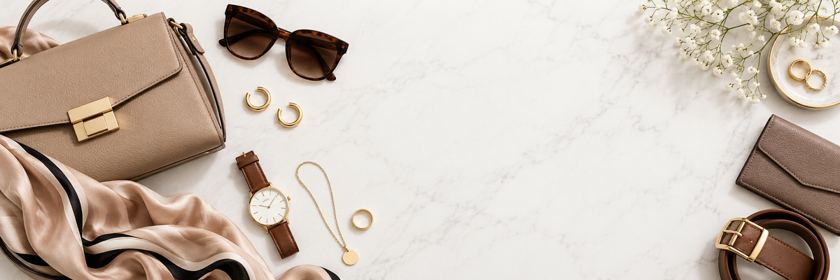 Stylish accessories arranged on a light background for the Transform Your Look With Stylish Accessories guide