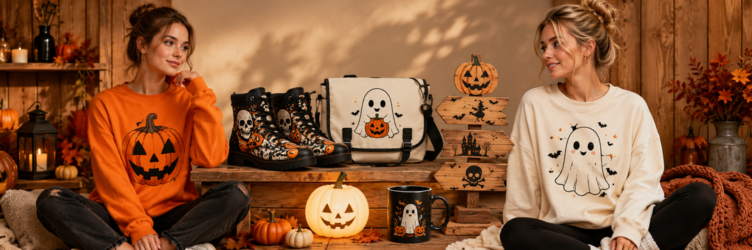 Halloween wooden signpost ornaments for spooky home décor and festive autumn decorating ideas