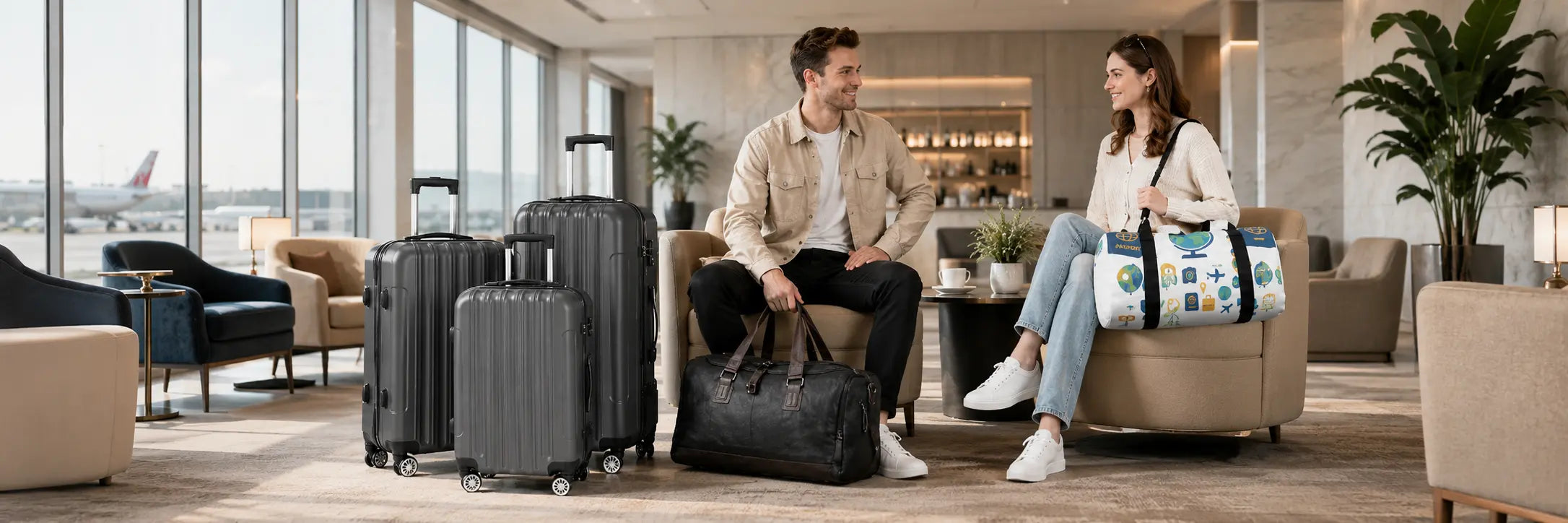 Luggage set and travel backpack collection for business and weekend travel