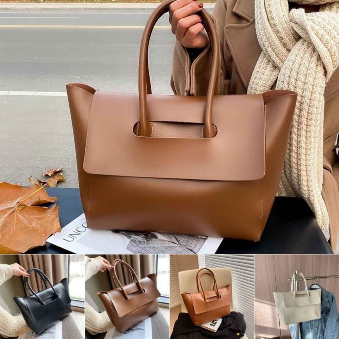 women shoulder bag light brown with single strap and medium soft structure displayed from side angle