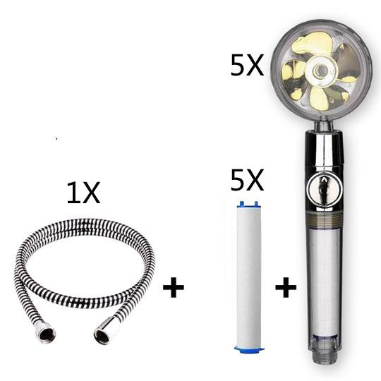 Propeller Driven Shower Head – Turbo Pressure, Save