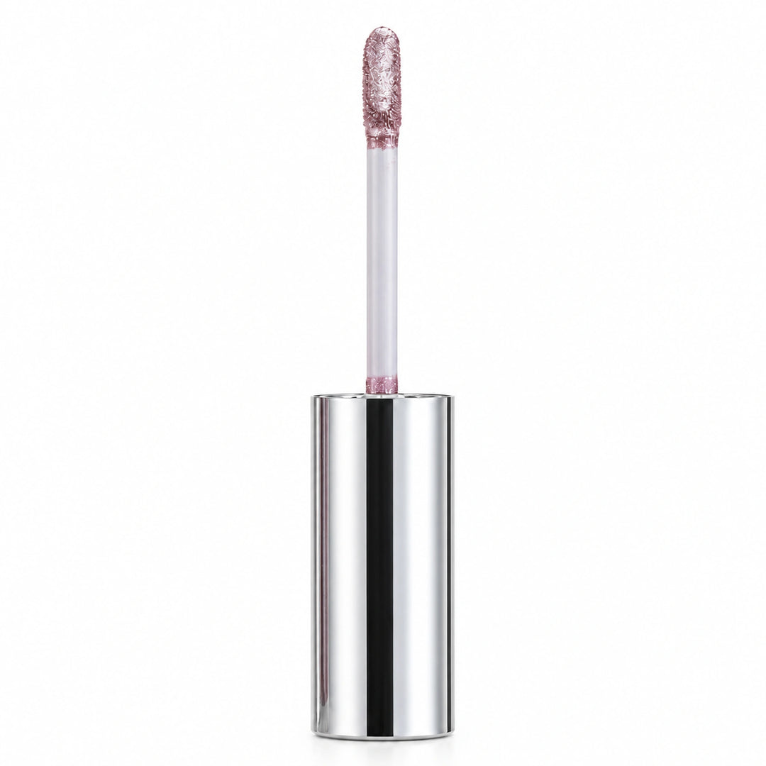 PHOERA Baby Rose wand applicator and silver cap shown from the front on white