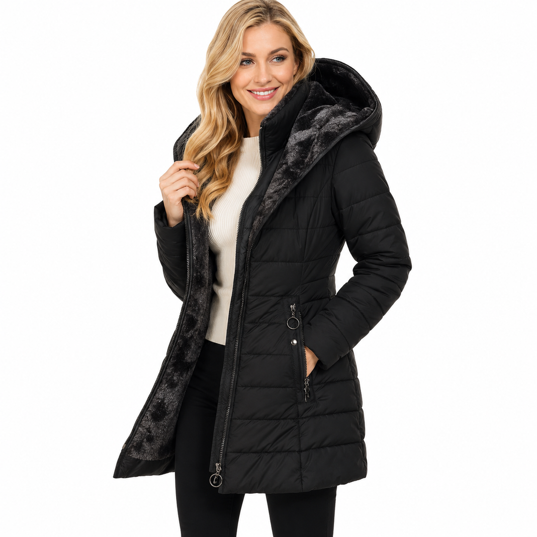 Casual winter jacket women option with light insulation, no chest padding and comfortable movement for city days without bulk