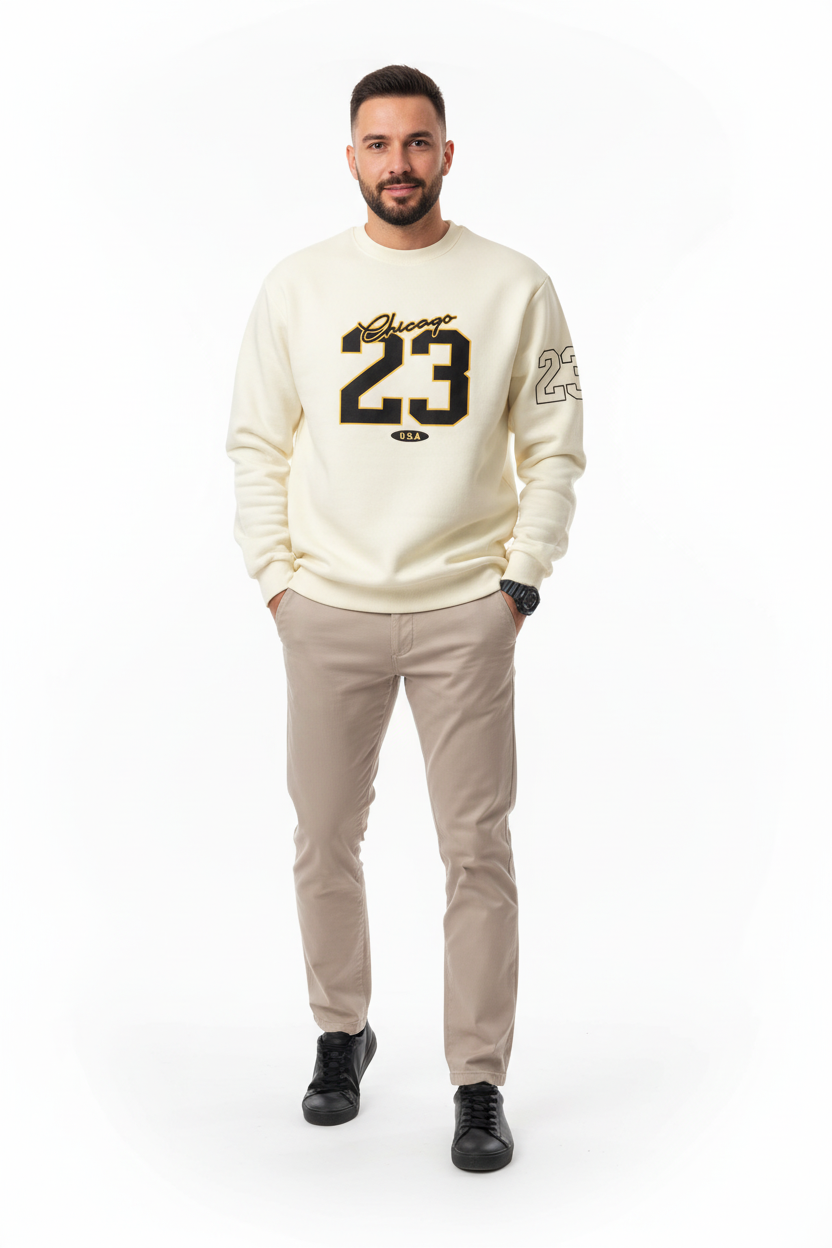 men fleece sweatsuit set full outfit front view casual lifestyle context